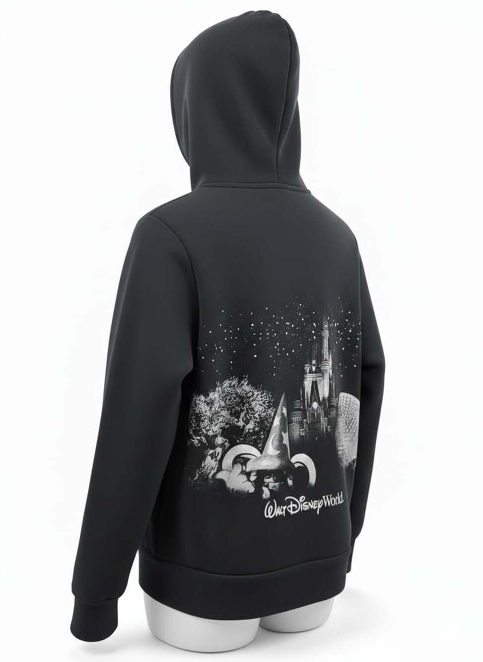 Disney Parks Walt Disney World Men's Black Graphic Zip Hoodie